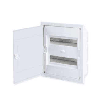 Flush Mounting 24 Modules 2 Rows White Door