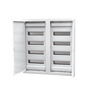 Ηλ.πινακασ Πλαστικοσ Χωνευτοσ 96 Θεσεισ Μεταλλικη Πορτα 4 Σειρεσ Ip40