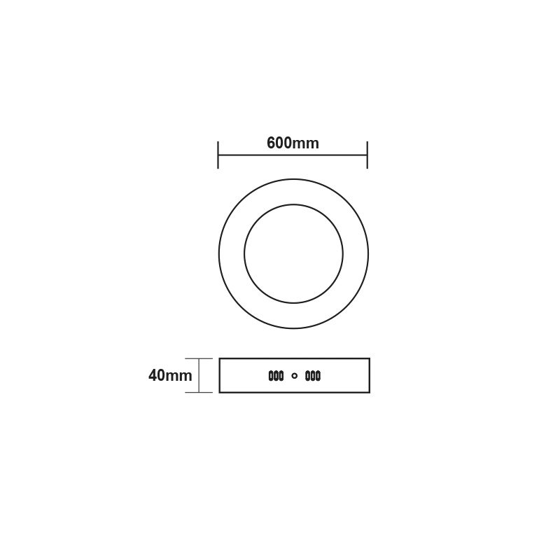 Led Slim Panel White Round Ceil. 48W 4000K 3840Lm Φ600 230V Ra80 - Image 2