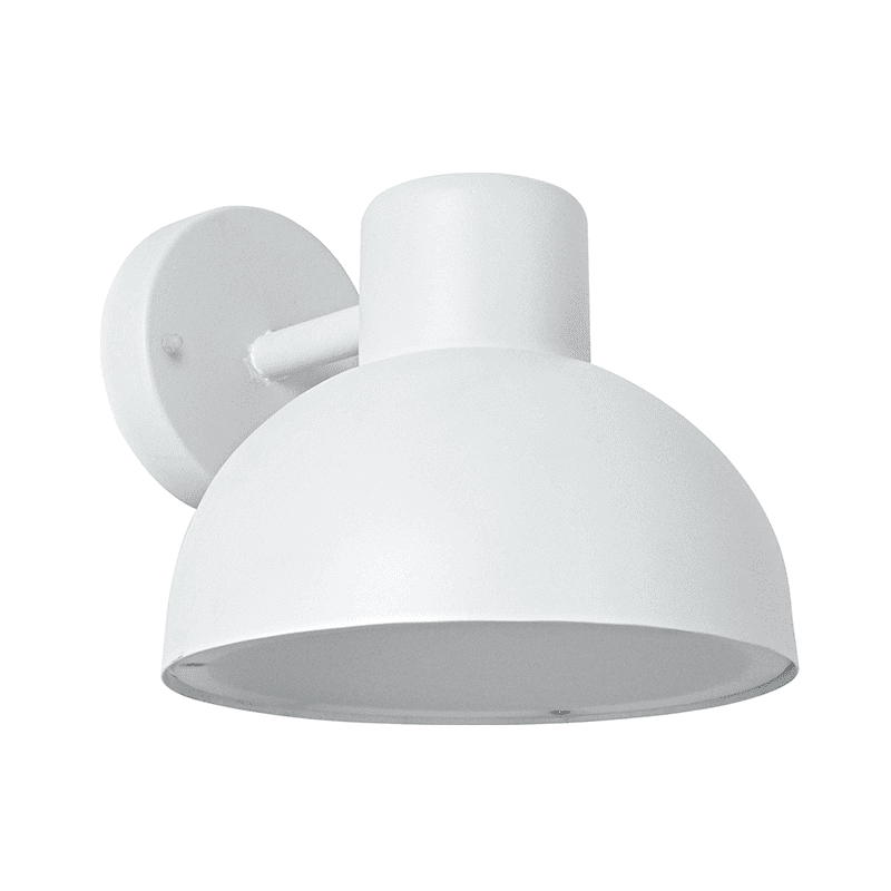 Λευκο Επιτοιχο Φωτιστικο Bero 1Xe27 Max.10W Led Ip44 Με Οπαλ Pc Καλυμμα