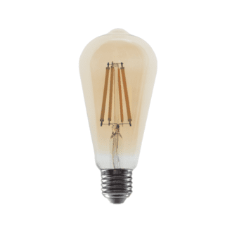 Led Filament E27 St64 10W Amber 2700K 230V Ac 1160Lm Ra80 30000H 360°