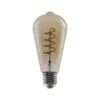 Led Filament E27 Dim St64 4W Amber Spiral 1800K 230V Ac 270Lm Ra80 30000H 360°