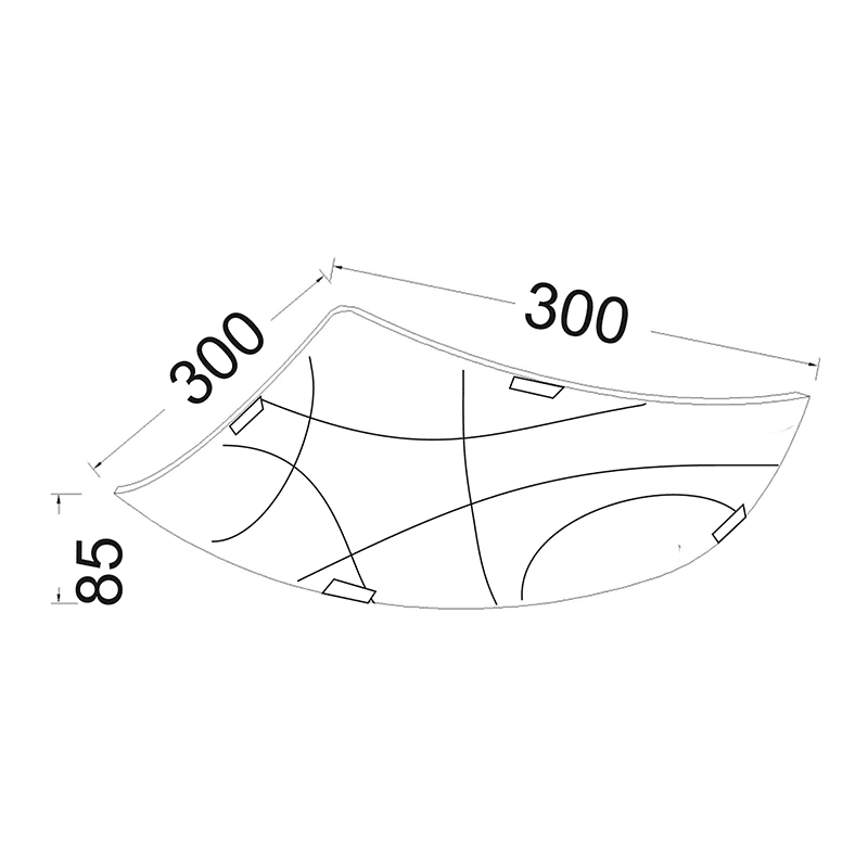Πλαφονιερα Τετραγωνη Σχεδια Φ30Cm 2Xe27 Locris - Image 2