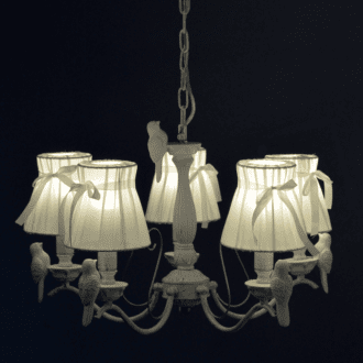 Κρεμ Φ/Σ 5Χε14 Μεταλ Λευκο-Χρυσο+Λευκο Αμπαζουρ Φ58Χη84Cm Ekavi