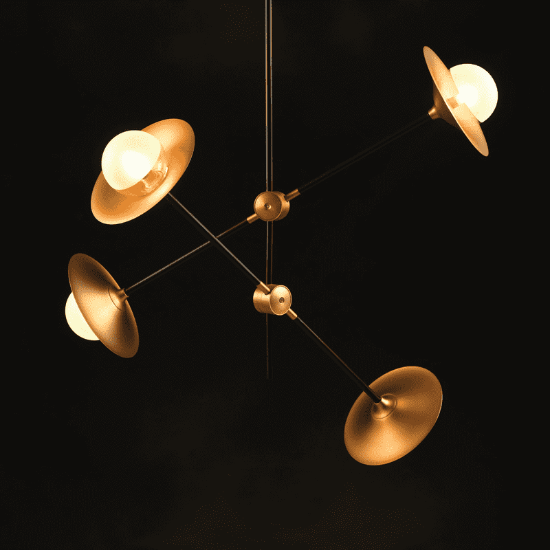 Netto Οροφησ Φ/Σ 4Χg9 Ορειχαλκο/Μαυρο Μετ/Κο + Γυαλι 85X81Χη67Cm Layla - Image 2