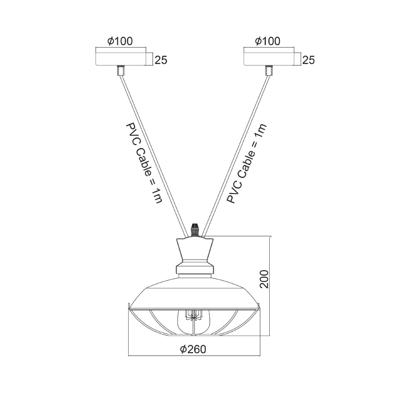 Μεταλλικη Καμπανα Μαυρη Πλεγμα 1Χe27 2Βασεων Φ26,5Cm Angela - Image 2
