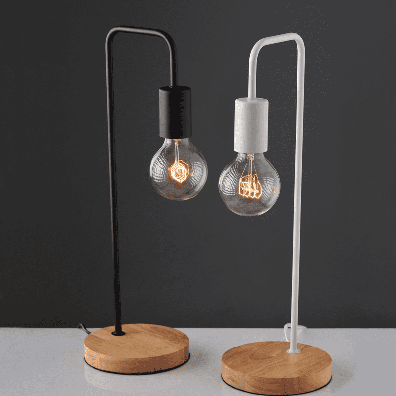 Πορτατιφ 1Xe27 Μαυρο Μεταλλικο Με Ξυλο Φ18Xη48Cm Naxos - Image 2