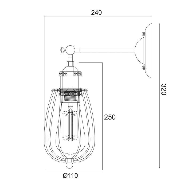 Απλικα Μεταλλικη Μαυρη 1 Χ Ε27 Φ10Cm Sotis - Image 2