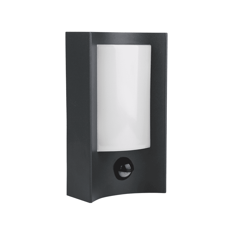 Led Smd Wall Sensor Luminaire 7W 350Lm 170° 230V Ac 3.000K Dark Grey Cri80 Ip54 30.000Hrs
