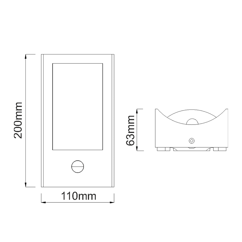 Led Smd Wall Sensor Luminaire 7W 350Lm 170° 230V Ac 3.000K Dark Grey Cri80 Ip54 30.000Hrs - Image 3