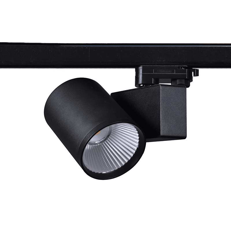 Black Led Track Luminaire 40W 4000K 3-Phase 38° 4200Lm 230V Ac Ra80