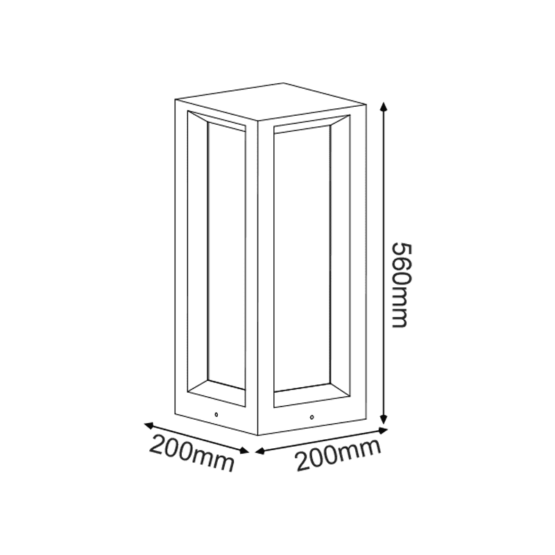 Φωτιστικο Κηπου 560Mm Ip65 3Xe27 Max.7W Λευκο Τσιμεντο & Pc Καλυμμα - Image 2