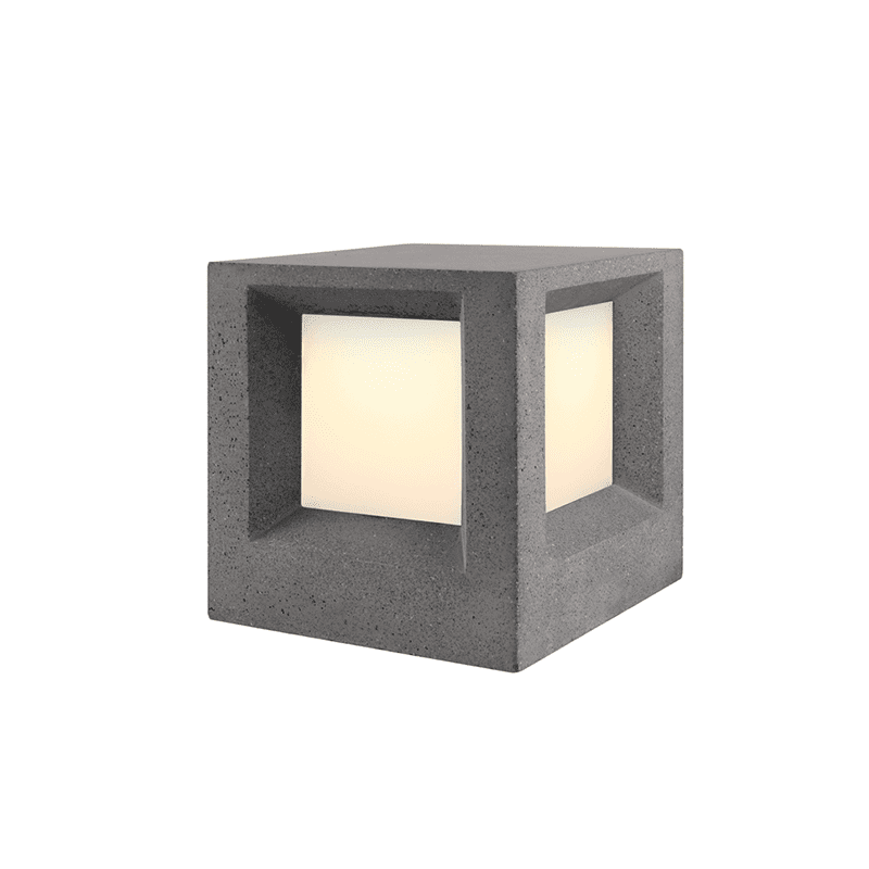 Φωτιστικο Κηπου 200Mm Ip65 Ε27 Max.7W Μαυρο Τσιμεντο & Pc Καλυμμα