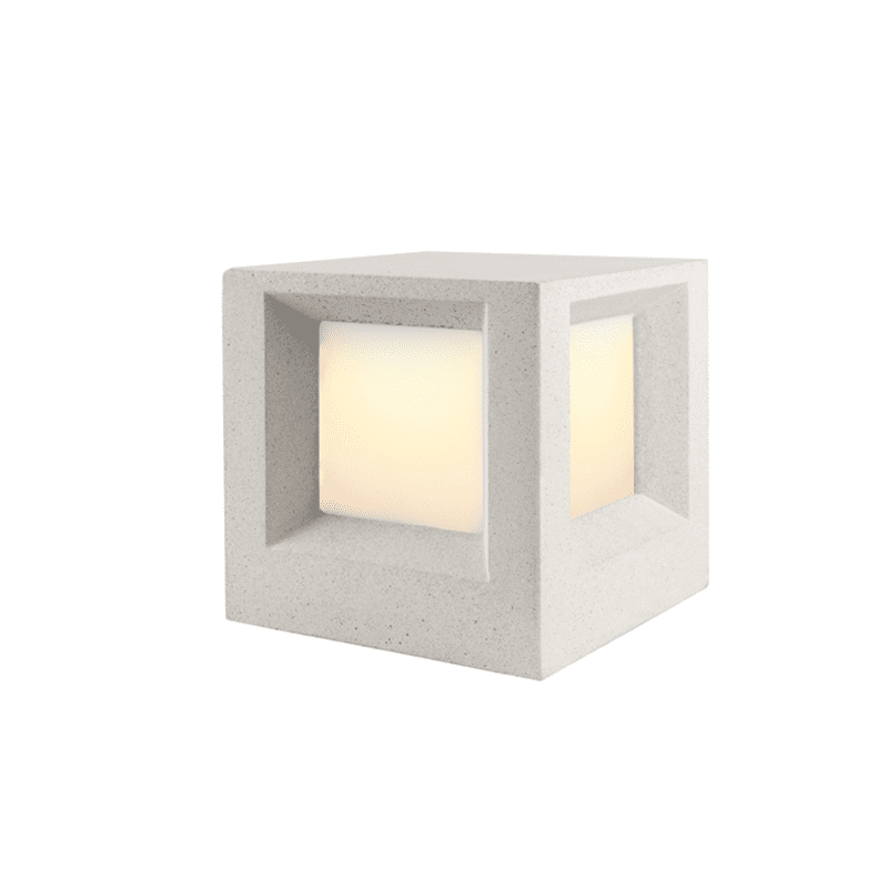 Φωτιστικο Κηπου 200Mm Ip65 Ε27 Max.7W Λευκο Τσιμεντο & Pc Καλυμμα