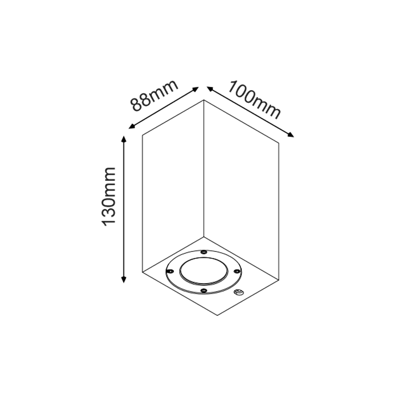 Τετραγωνο Επιτοιχο Φωτιστικο Ip65 Gu10 Λευκο Τσιμεντο - Image 2