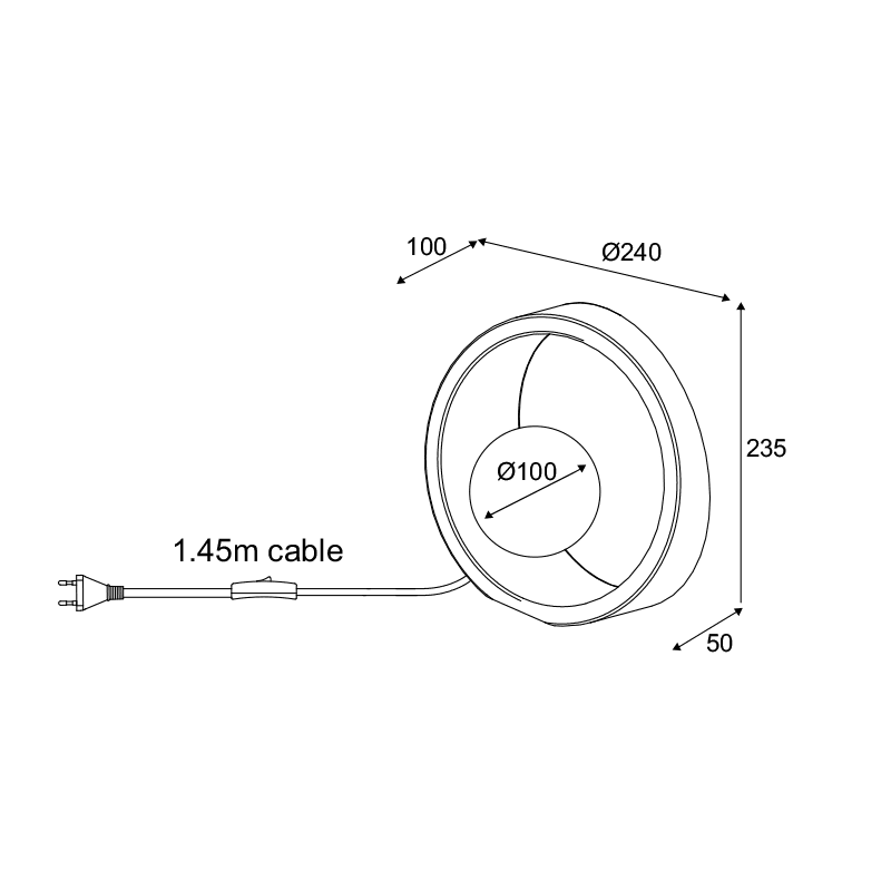 Επιτραπεζιο Φ/Σ 1Χg9 Φυσικο Τσιμεντο+Λευκο Γυαλι D24X10Cm Venus - Image 2