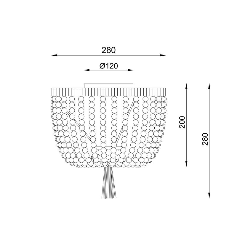 Οροφησ Φ/Σ 1Χε27 Spetses Ξυλινεσ Χαντρεσ Ip20 - Image 2