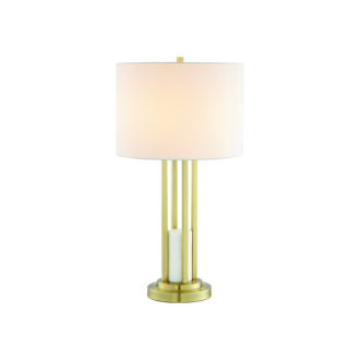 Επιτραπεζιο Φ/Σ 1Χε27 Belize Χρυσο Μετ/Κο+Λευκο Αμπαζουρ-Μαρμαρο Ip20 D35,6Xh66Cm