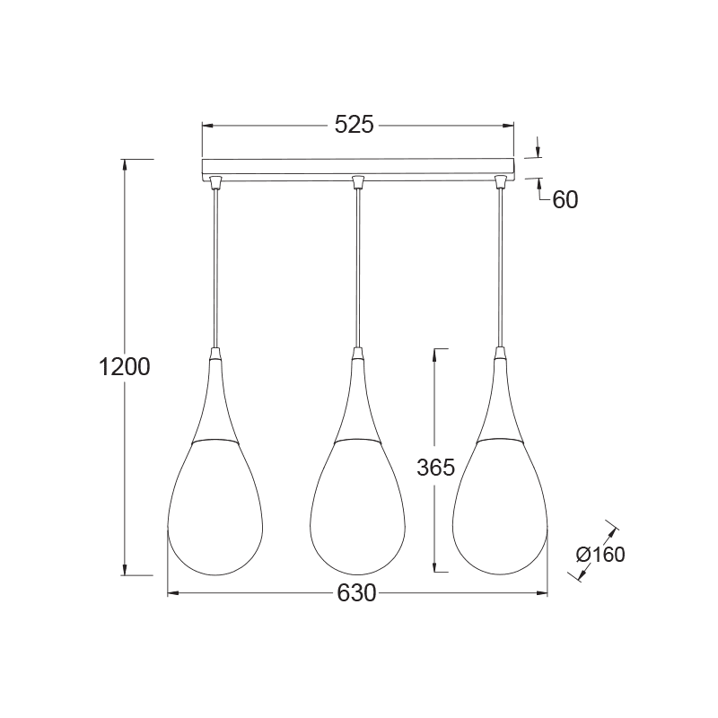 Μεταλ.κρεμαστο Φ/Σ 3Χε14 Ραγα Χαλκιν-Κεχριμπαρ Γυαλι 64Χ16Cm Atena - Image 2