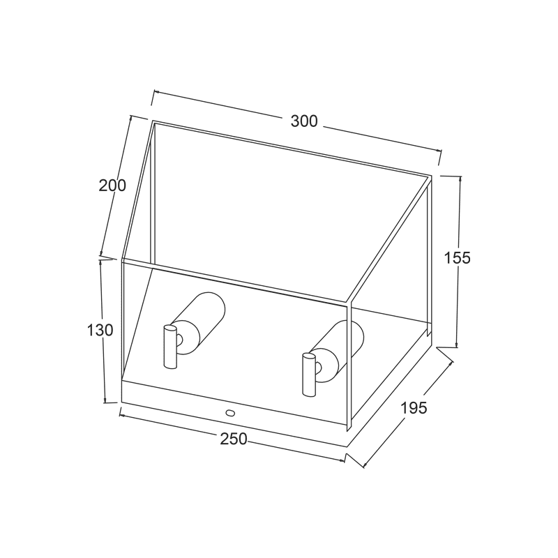 Επιτοιχιο Φ/Σ 2Χε27 Μαυρο Μεταλλικο Ασυμμετρο 30Χ15,5Χη20Cm Pissaro - Image 2