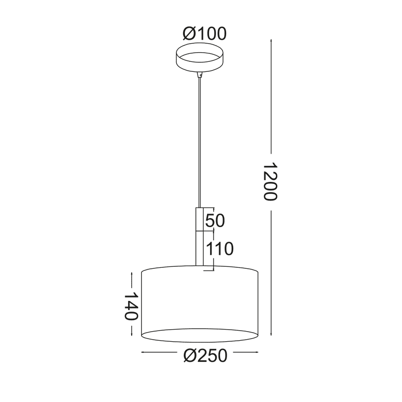 Κρεμαστο Φ/Σ 1Χε27 Μαυρο Μεταλλ.απ.ξυλου/Αμπαζουρ Φ25Χη120Cm Yasmine - Image 2
