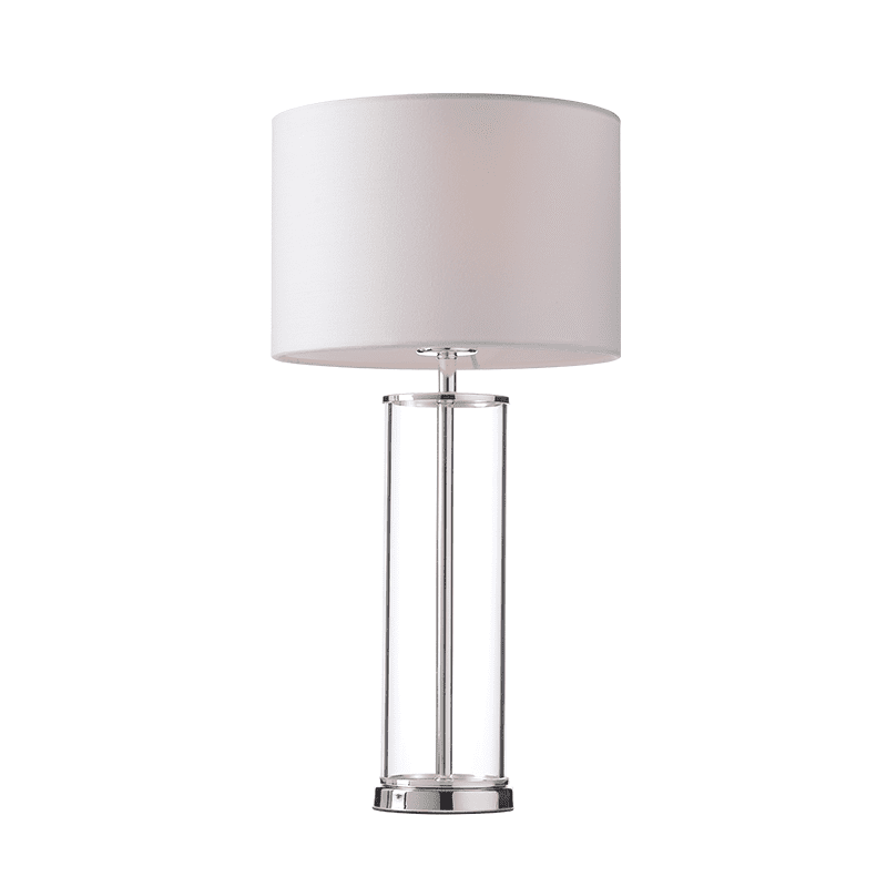 Επιτραπεζιο Φ/Σ 1Χε27 Γυαλι+Αμπαζουρ+Ασημι Μεταλλο Φ25Χη48Cm Antelino