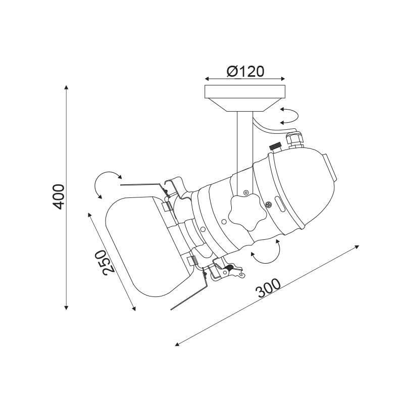 Επιτοιχο Φ/Σ 1Χε27 Μεταλλικο Μαυρο 34Χ20Χη40Cm Almodovar - Image 2