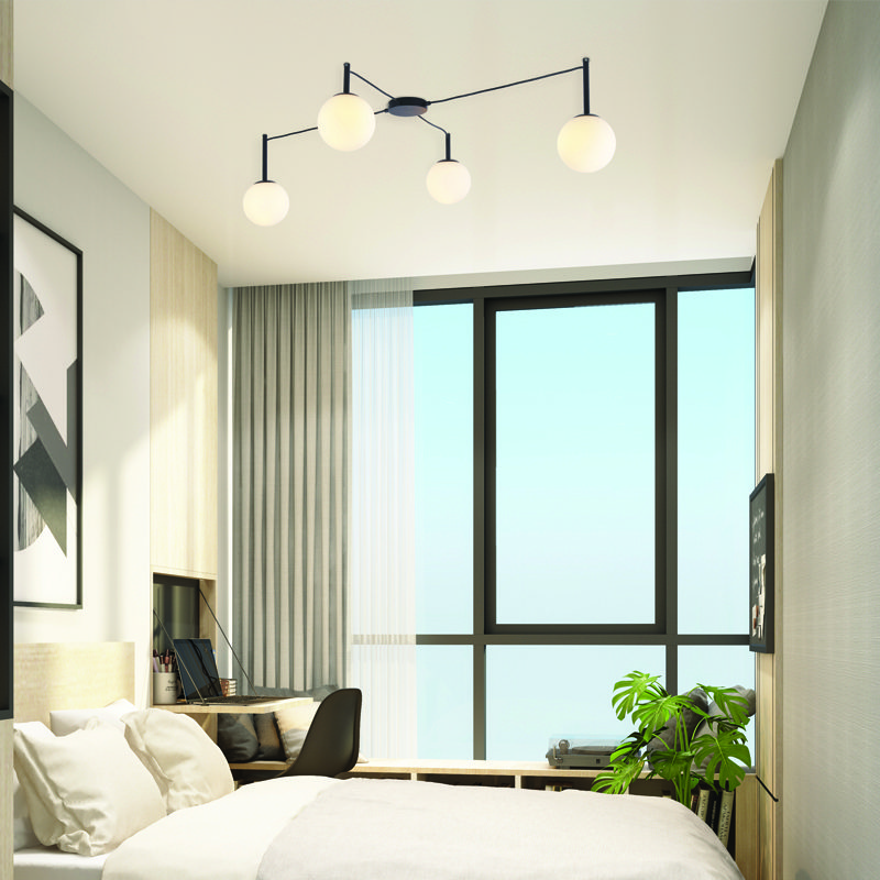 Οροφησ Φ/Σ 4Xε14 Tiramolla Μαυρο Μετ/Κο +Λευκο Γυαλι 150Χ75Χ32Cm - Image 2