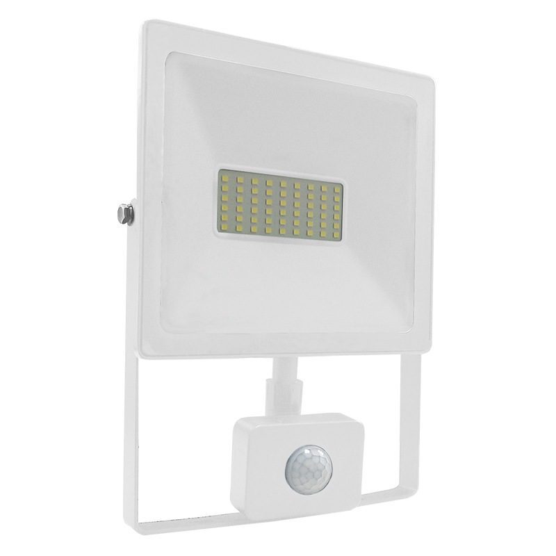 White Sensor Led Smd Flood Luminaire Ip66 50W 3000K 4000Lm 230V Ra80