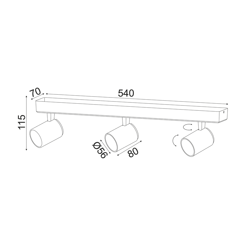 Netto Επιτοιχο Φ/Σ 3Xgu10 Λευκο Αλουμινιο 54Χ7Χ12Cm Disco - Image 2