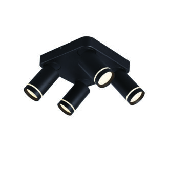 Netto Επιτοιχο Φ/Σ 4Xgu10 Divino Μαυρο Αλουμινιο Ip20 21X21X13,5Cm