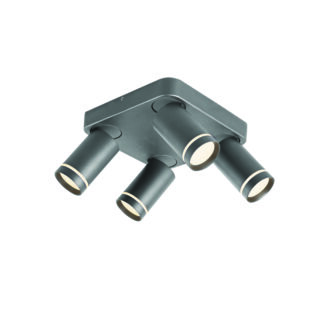 Netto Επιτοιχο Φ/Σ 4Xgu10 Divino Γκρι Αλουμινιο Ip20 21X21X13,5Cm