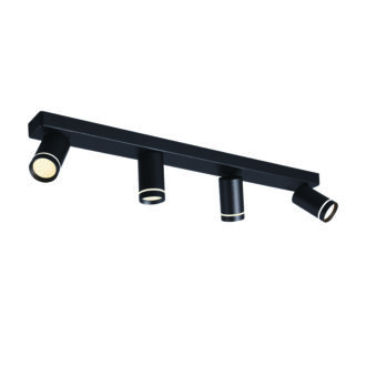 Επιτοιχο Φ/Σ 4Xgu10 Divino Μαυρο Αλουμινιο Ip20 76X7X13,5Cm