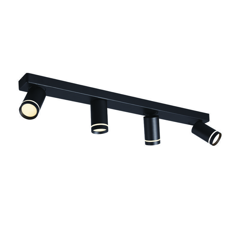 Επιτοιχο Φ/Σ 4Xgu10 Divino Μαυρο Αλουμινιο Ip20 76X7X13,5Cm