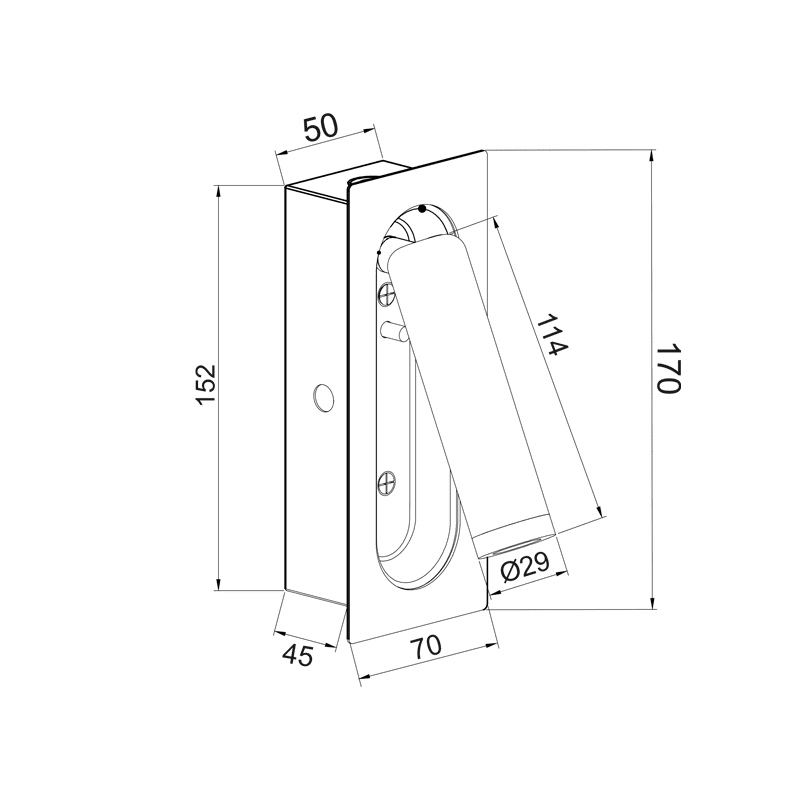 Επιτοιχο Φ/Σ Led 3W 3200K 190Lm Μαυρο Μεταλλικο Χωνευτο 7X5X17Cm Aias - Image 2