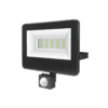 Black Sensor Led Smd Flood Luminaire Ip66 10W 4000K 1030Lm 230V Ac Ra80