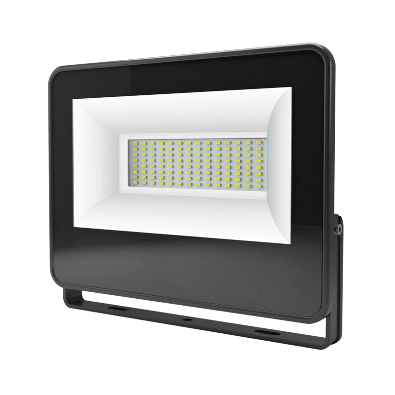 Black Led Smd Flood Luminaire Ip66 150W 3000K 15000Lm 230V Ac Ra80