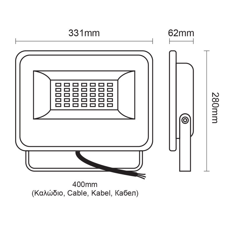 Black Led Smd Flood Luminaire Ip66 150W 3000K 15000Lm 230V Ac Ra80 - Image 2