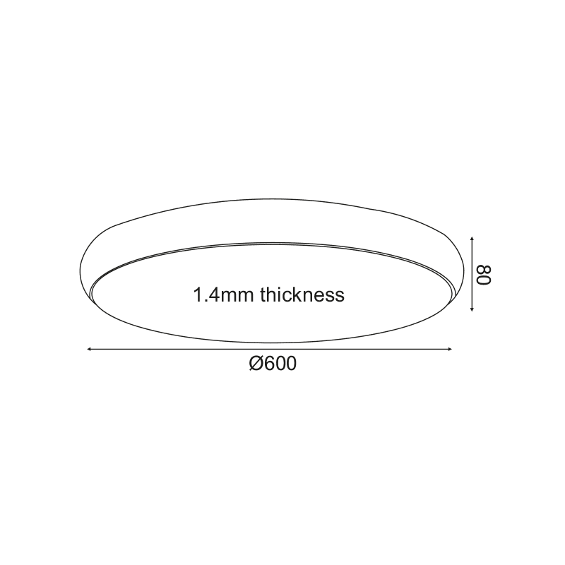 Netto Οροφησ Φ/Σ Led 54W 4320Lm 3000K Μαυρο Μετ/Κο D60Xh8Cm Kallista - Image 2