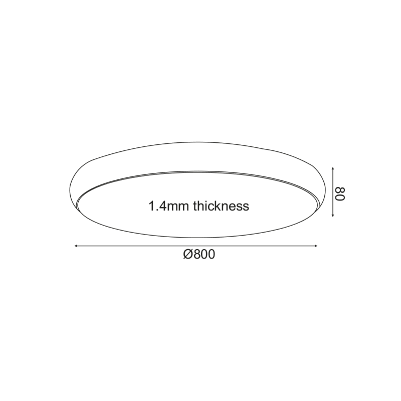 Netto Οροφησ Φ/Σ Led 70W 5600Lm 3000K Μαυρο Μετ/Κο D80Xh8Cm Kallista - Image 2