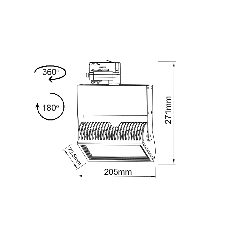 White Led Track Light 45W 3000K 4Wires 80° 3500Lm 230V Ra8 - Image 2