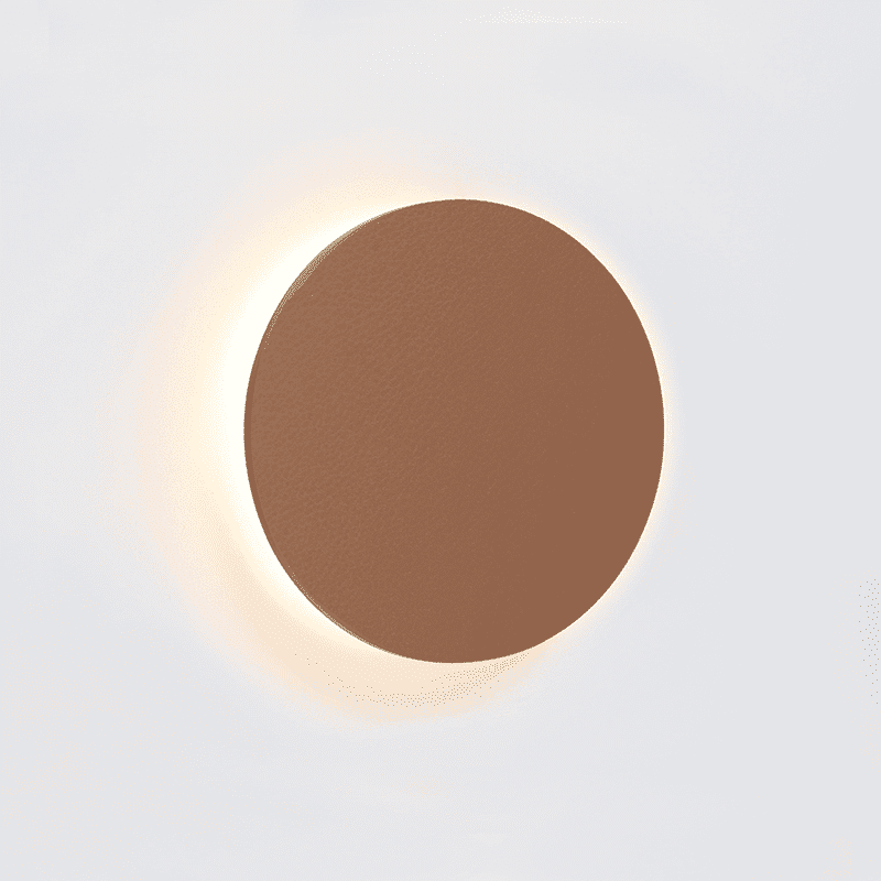 Επιτοιχο Φ/Σ Led 10W 3000Κ 800Lm Αν.καφε Δερμα Mdf Κυκλοσ Φ22Χη3,6Cm Eclipse - Image 2