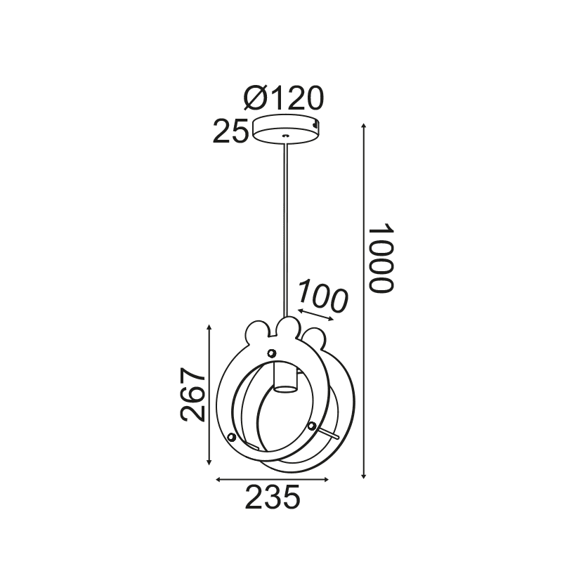 Κρεμαστο Φ/Σ 1Χε27 Βατραχακι Mdf 24X10Xh100Cm Farma - Image 2