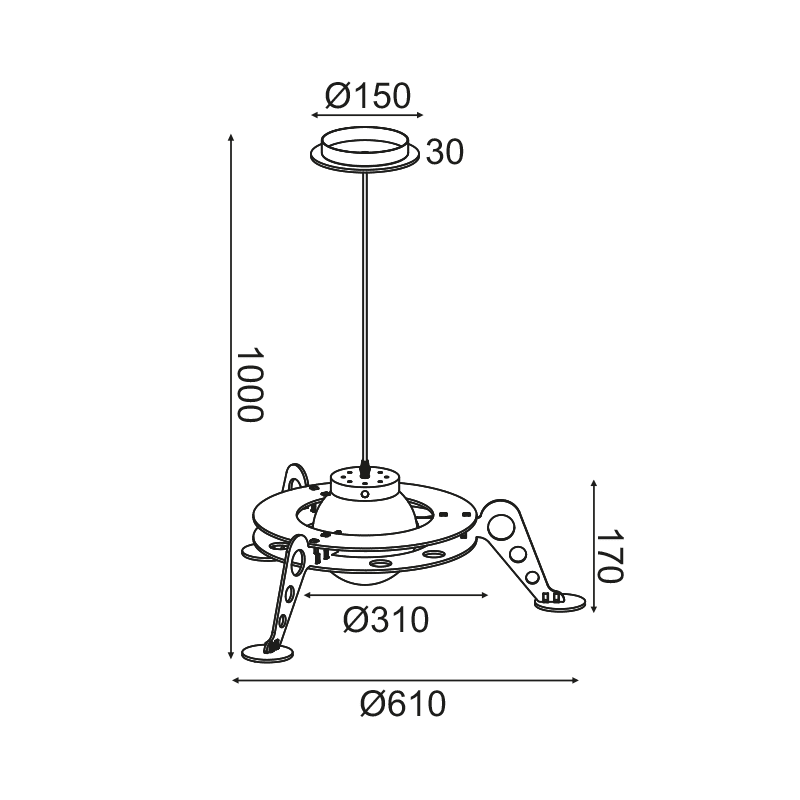 Κρεμαστο Φ/Σ 1Χε27 Διαστημοπλοιο Mdf D61Xh100Cm Nasa - Image 3