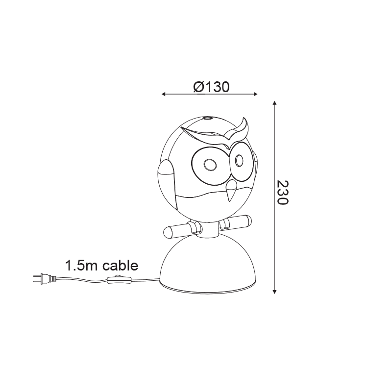 Επιτραπεζιο Φ/Σ 1Χε14 Μπλε Πλαστικο Κουκουβαγια 15Χ13,5Χη23Cm Kokka - Image 2