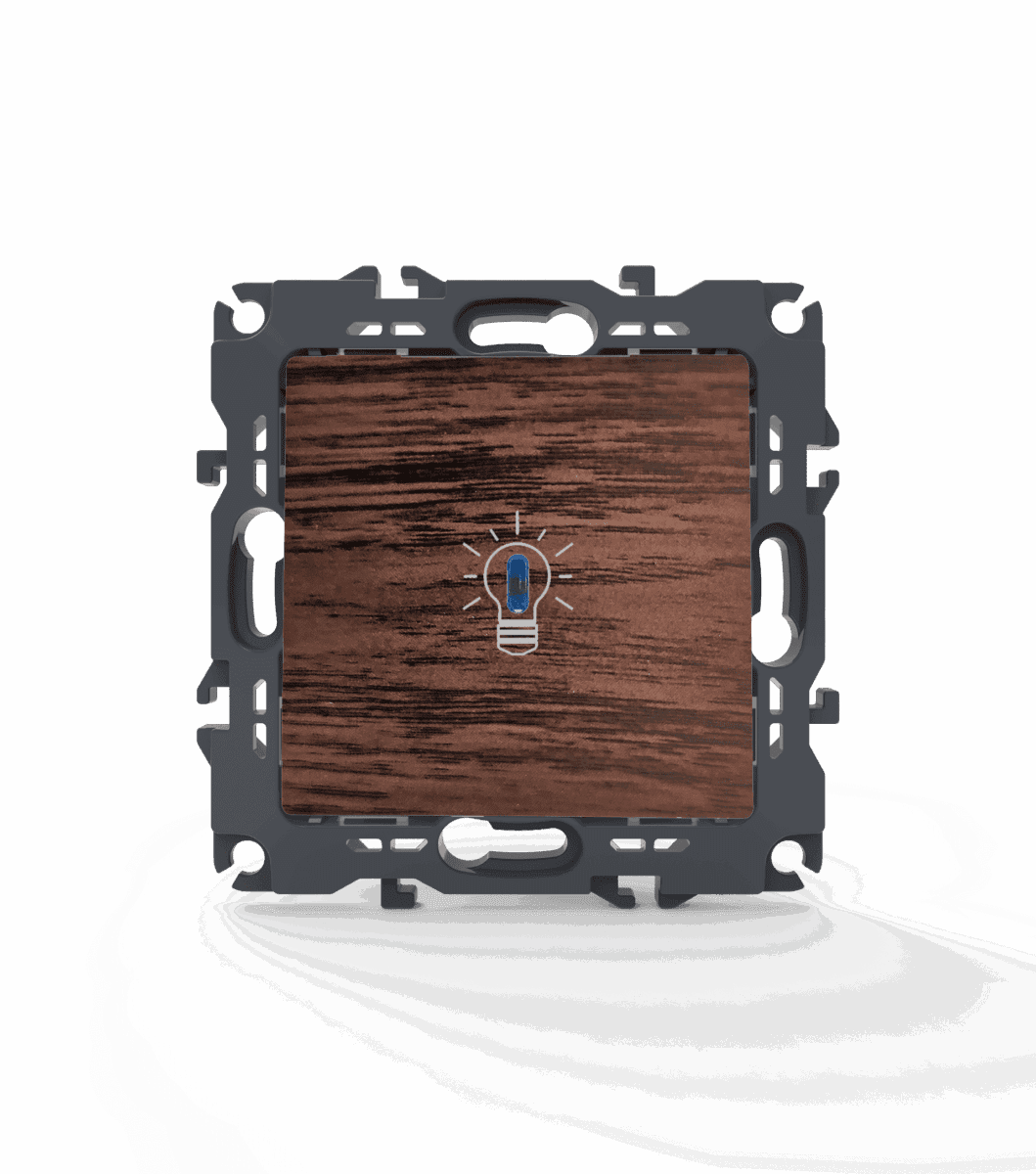 Prime Μπουτον Κλιμακοστασιου & Led Λυχνια Με Κλιπ 1P 10A 250Vac Ip20 Ξυλο - Image 2