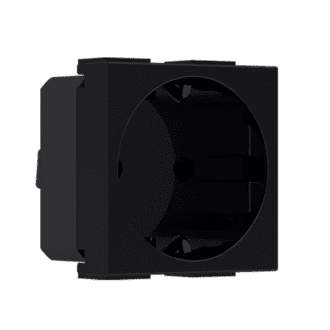 Modys Πριζα Σουκο Μαυρη Ματ 2 Στ. 2P+E 16A 250Vac Ip20