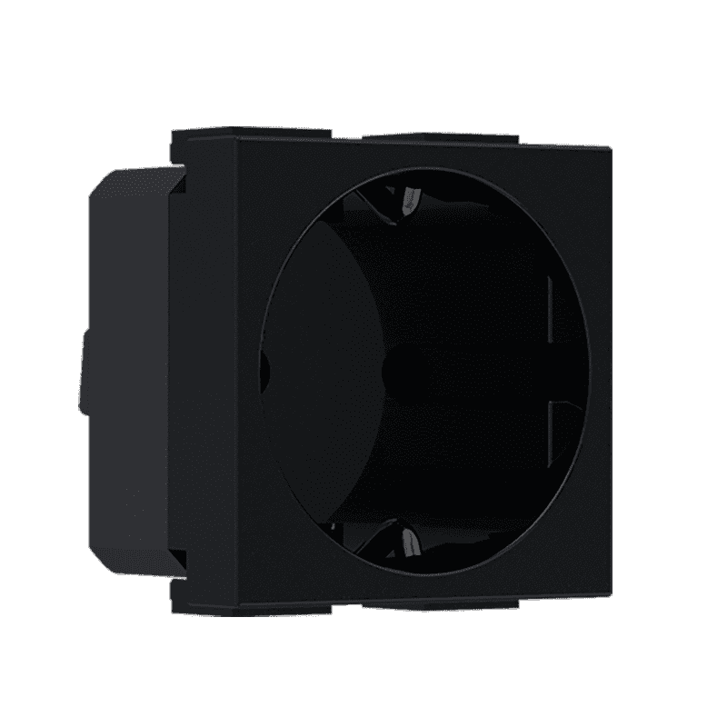 Modys Πριζα Σουκο Μαυρη Ματ 2 Στ. 2P+E 16A 250Vac Ip20