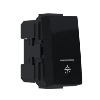 Modys Μπουτον Με Ενδειξη & Συμβολο Λυχνια Μαυρο Ματ 1 Στ. 1P 10A 250Vac Ip20