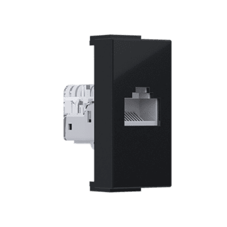 Modys Πριζα Δικτυου Μαυρη Ματ 1 Στ. Rj45 Cat.5E Χωρισ Θωρακιση Ip20
